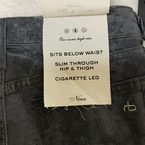 Rag & Bone Nina Snakefoil High Rise Ankle Cigarette Jeans - Picture 6 of 10